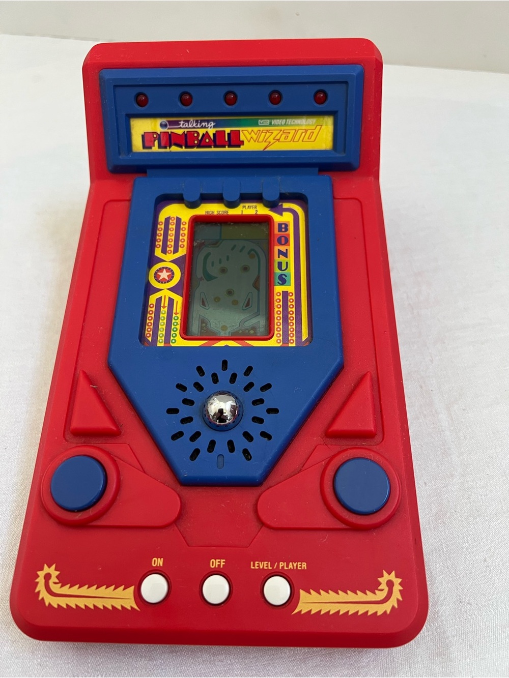 Video Technology Talking Pinball Wizard Game WORKS 32-0682-29 Red Blue 1988 VTG